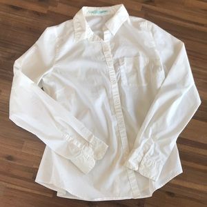 Classic white button down shirt.